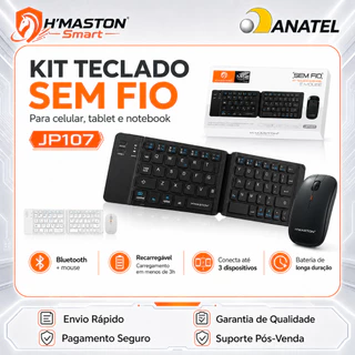 H'MASTON JP107 Kit Teclado e Mouse Sem Fio Mouse e Teclado Sem Fio Teclado e Mouse Bluetooth Kit Mouse e Teclado Sem Fio