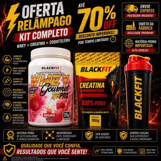WHEY+CREATINA+COQUETELEIRA - BLACKFIT SUPLEMENTOS