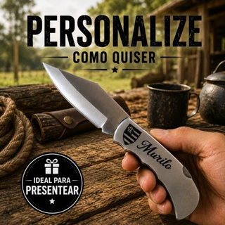 Canivete Personalizado a Laser com Nome Logo Frase Aço Inox Presente