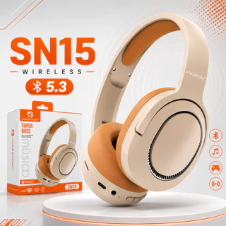 Fone de Ouvido Sem Fio Bluetooth Headphone Over Ear Bluetooth 5.3 Microfone HD Super Bass Android Iphone H'Maston SN15