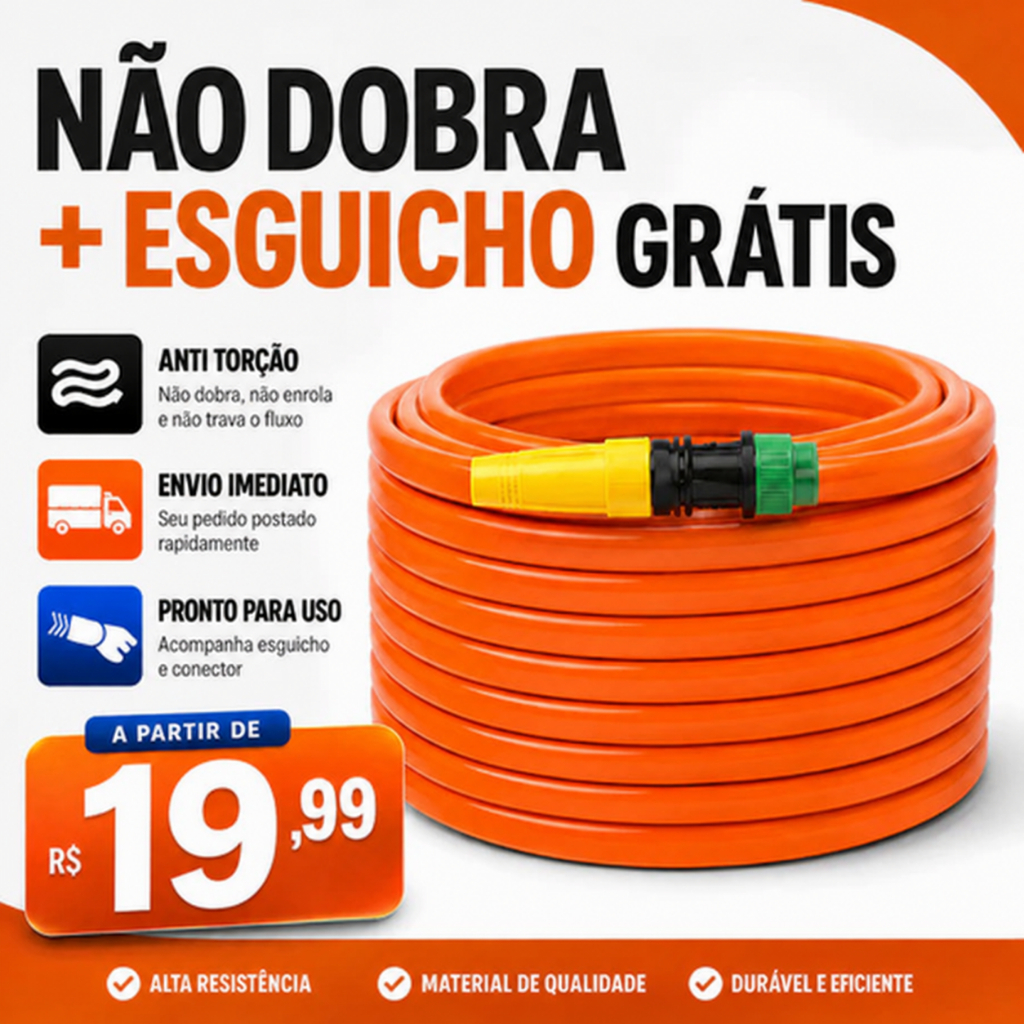 Mangueira de Jardim Anti Torção Não Dobra 05 a 50 Metros Flexivel