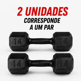 Par Halter Sextavado Pintado 6kg a 14kg | Academia Musculação Treino em Casa Crossfit