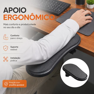 Apoio Ergonômico Para Antebraço Com Fixação Em Mesa De Gamer Computador Notebook
