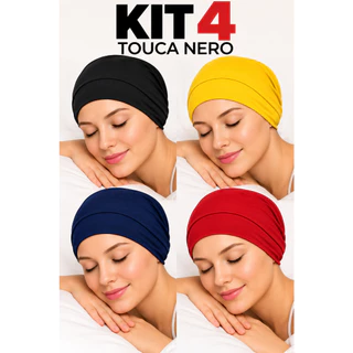 Touca Nero Kit Com 4 Unidades Preto, Vermelho, Amarelo e azul