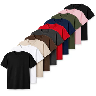 Kit 10 Camisetas Premium Masculinas Básicas Lisas Gola Redonda Algodão