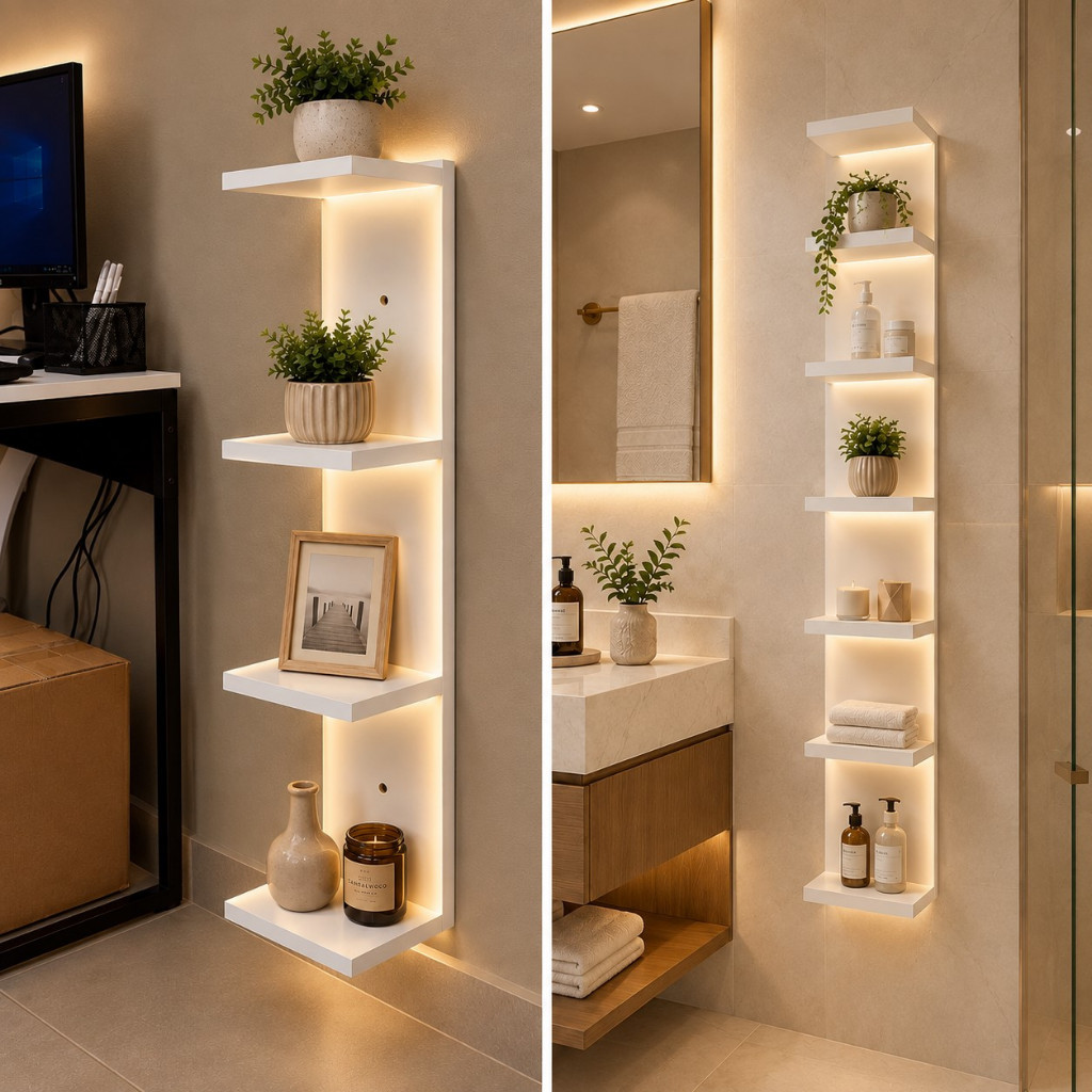 Torre De Prateleiras Estante Mdf 170cm E 85cm Decoracao Quarto ...