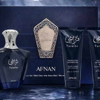 Kit Afnan Turathi Blue Masculino - Eau de Parfum 90ml + Shower Gel 100ml + After Shave Balm 100ml