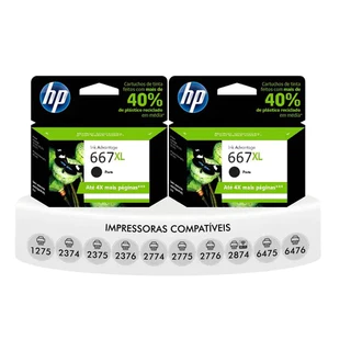 MEGA PROMOÇÃO KIT 2 CARTUCHOS 667 XL PRETO NOVOS LACRADO!!