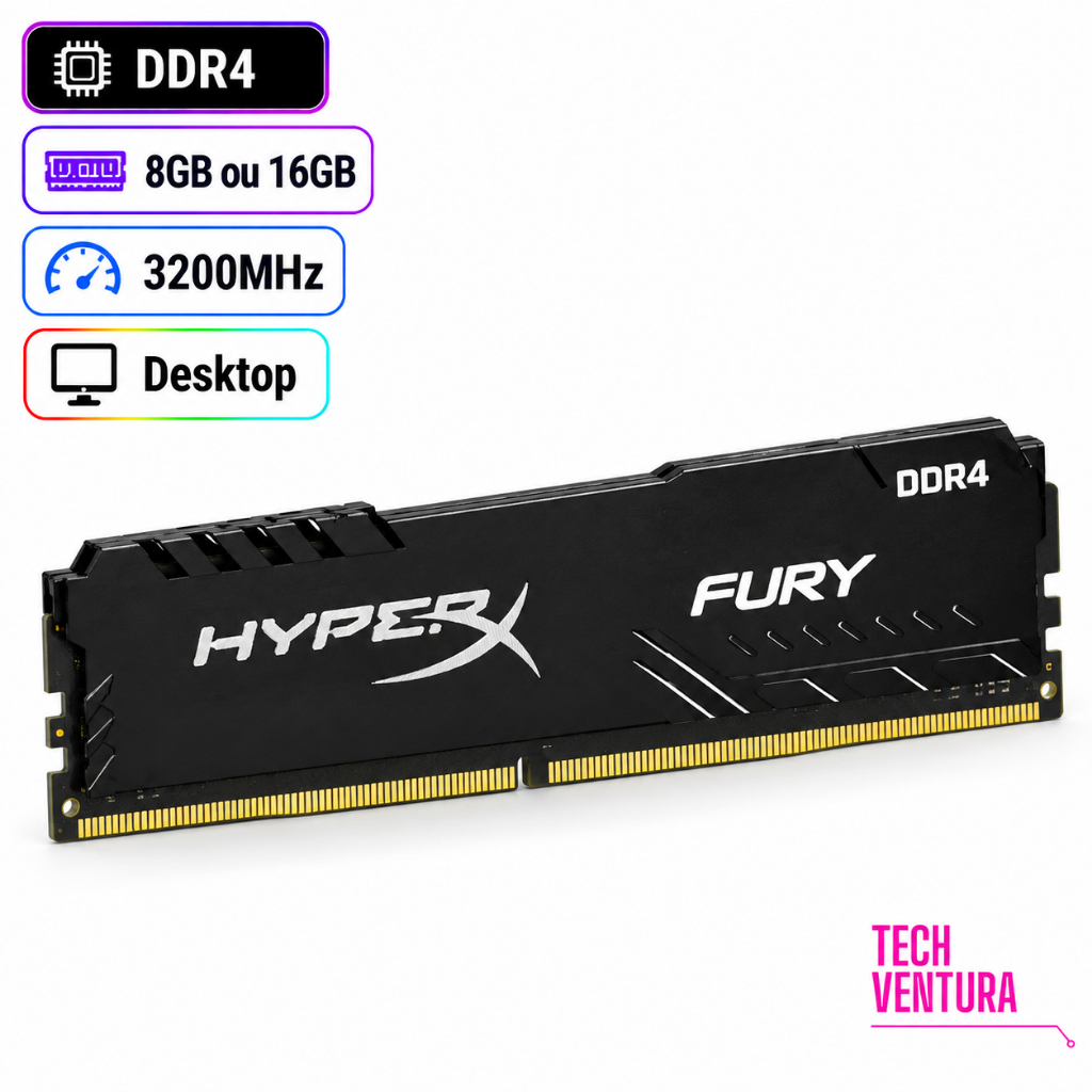 MEMÓRIA RAM HYPERX FURY DDR4 3200MHz 8GB OU 16GB PARA PC DESKTOP ...