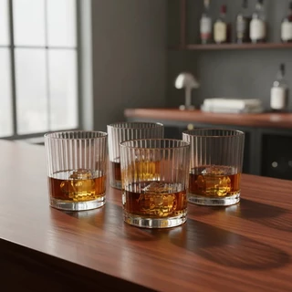 Kit 4 copos de Whisky vidro luxo 340ml