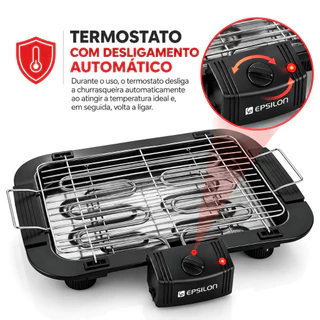 EPS-3091 Churrasqueira Elétrica De Mesa Epsilon Controle De Temperatura Grill Grelhador Portátil Cozinha