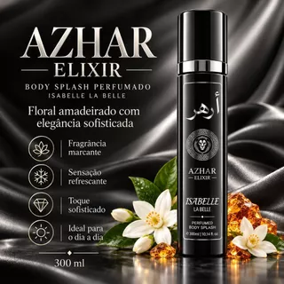 Body Splash Perfume Árabe Azhar Elixir 300ml Isabelle la Belle Spray Corporal Perfumado Masculino
