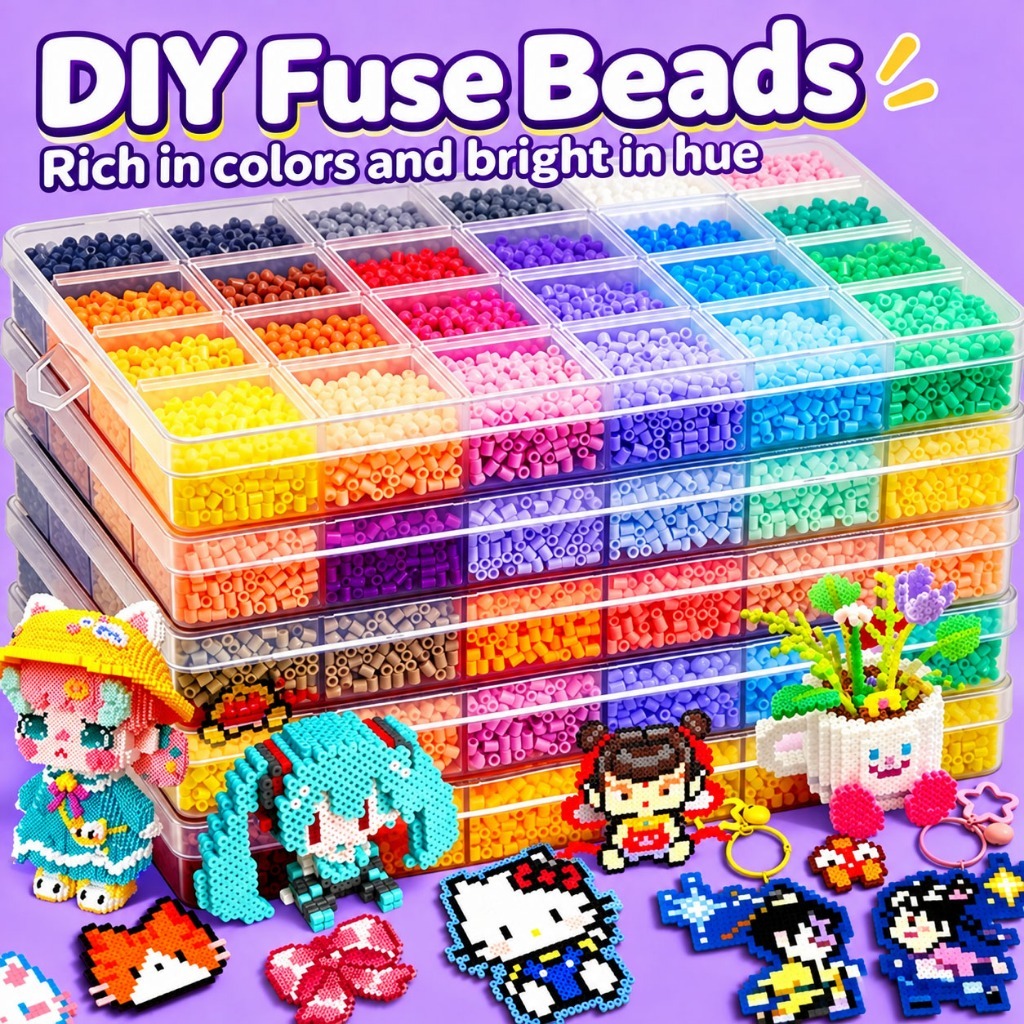 Kit Mini Hama Beads 2,6mm 24 Cores com 8 Acessórios Pegboard Pinça ...