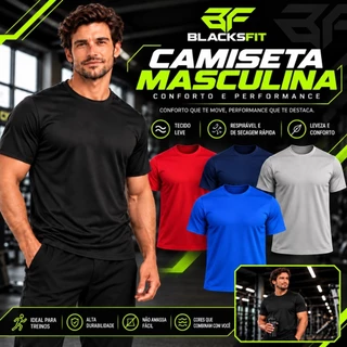 Camiseta Dry Fit Masculina - Casual - Treino - Academia - Esportes - Exercícios - Corrida