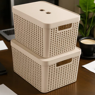 Kit 2 Caixas Organizadora com Tampa 17 Litros Multiuso em Plástico Resistente em Oferta na Shopee