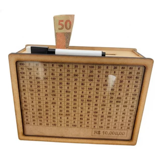 Woodbox Cofre Em MDF Guarde 10 Mil Método Kakeibo - Cores em Oferta na Shopee