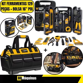 Kit Ferramentaas 129 Peças FST129 + Bolsa Para Ferramentas 16 Bolsos FST098 - Fasterr em Oferta na Shopee