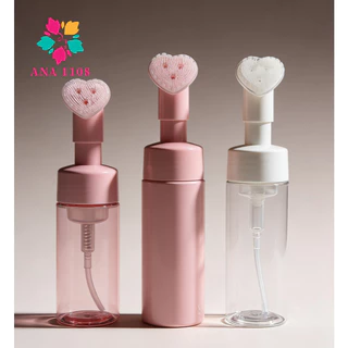 ANA 1108 PUMP  COM ESCOVA DE SILICONE PARA LIMPEZA FACIAL SKINCARE 100MLRosa E 150MLRosa/Branco em Oferta na Shopee
