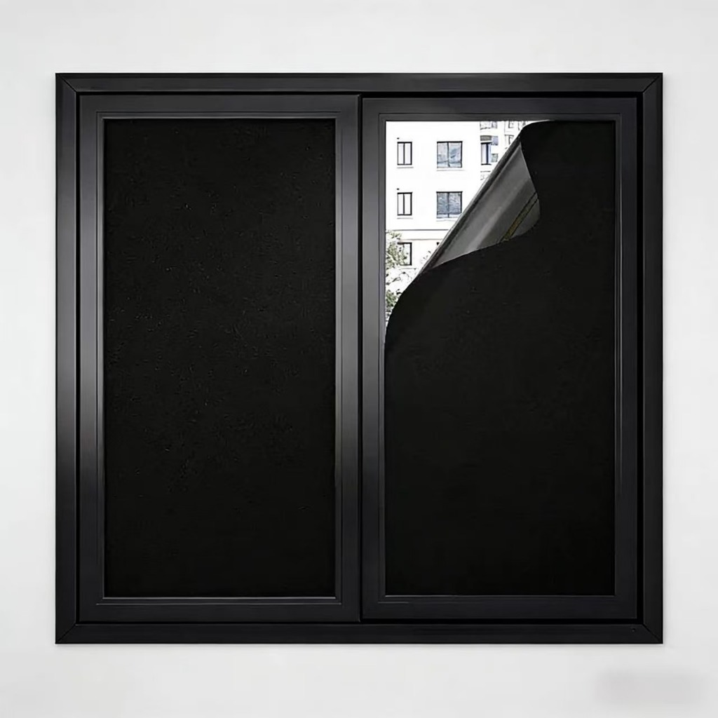 Película Auto Adesiva Vinil Preto Blackout Isola Luz Solar Janela Vidro Porta