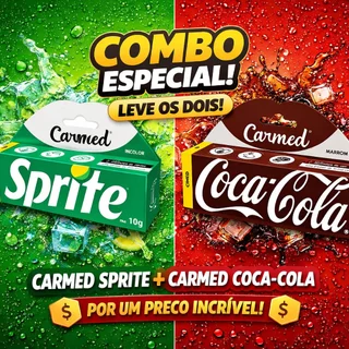 Hidratante Labial Carmed Sprite + Carmed Coca-Cola Marrom em Oferta na Shopee