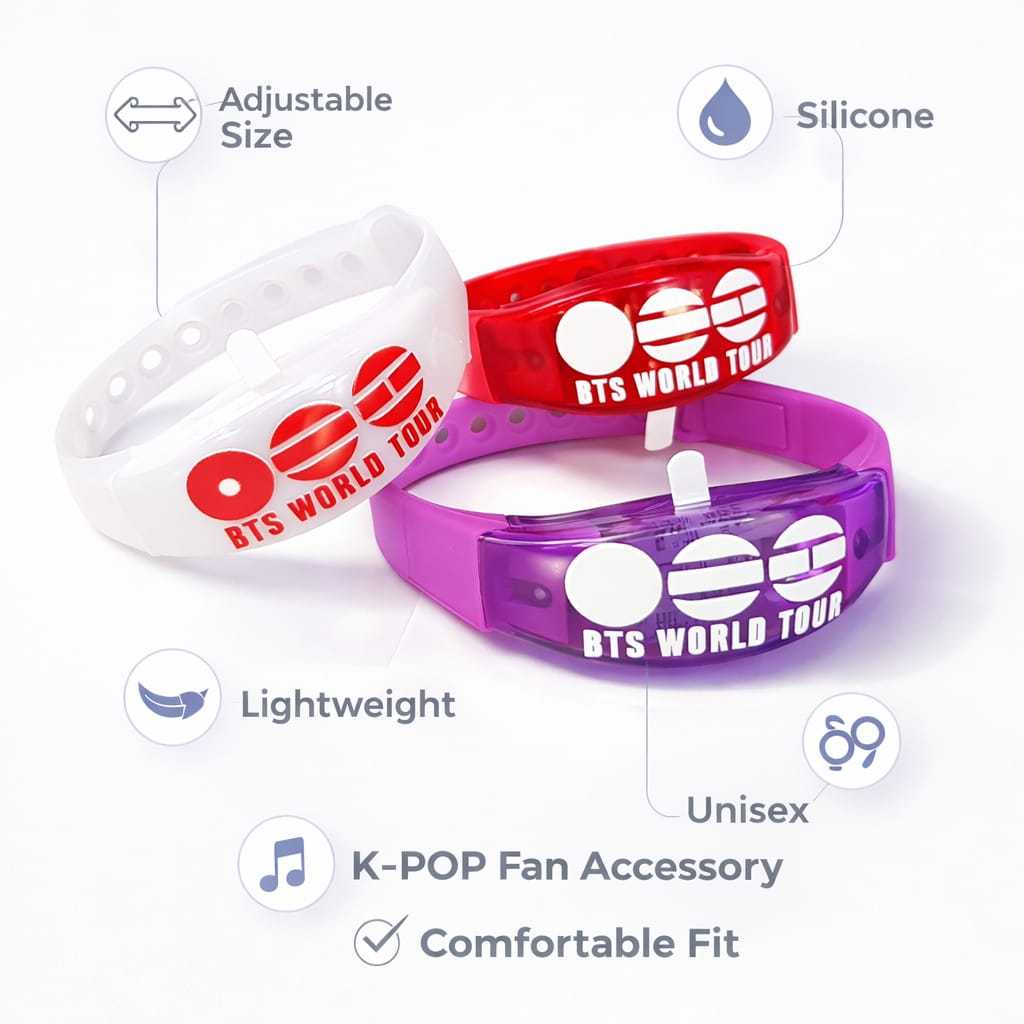 Pulseira LED BTS (ativada por som)