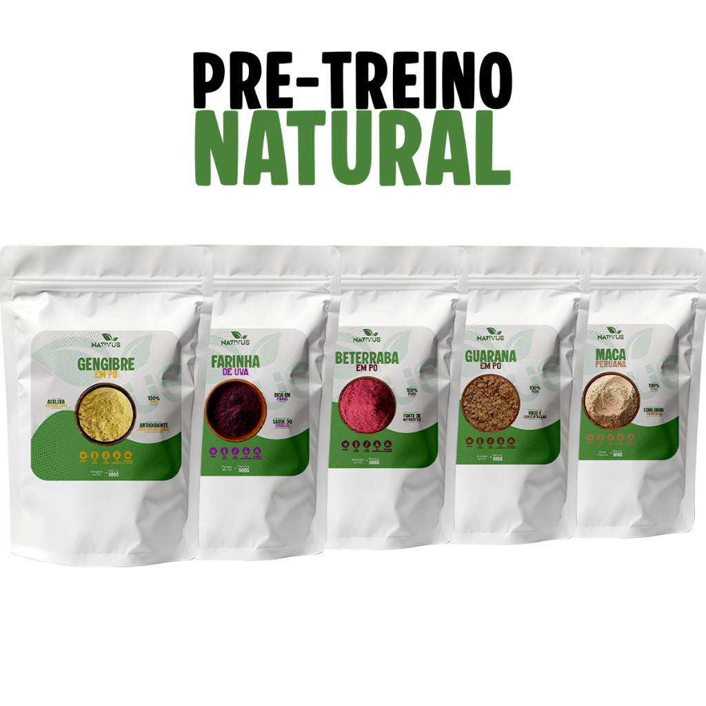KIT PRE-Treino Natural em Pó - LowCarb (PREMIUM) | Shopee Brasil