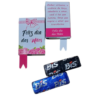 Lembrancinha Dia das Mães Mini Livro Luxo Porta Bis em Papel Fotográfico 180g - Dia das mães laço rosa cod. dmaLr em Oferta na Shopee