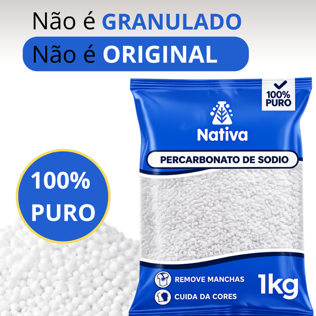 Percarbonato de Sódio 100% Puro - Tira Manchas Premium Roupas Brancas e Coloridas