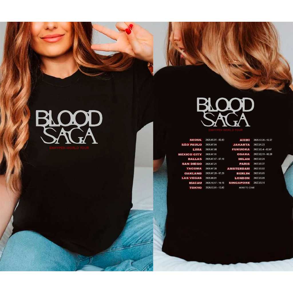 Camiseta Blood Saga En hypen Unissex 100% Algodão | Shopee Brasil