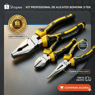 Kit 3 ALicates Universal Corte e Bico meia cana