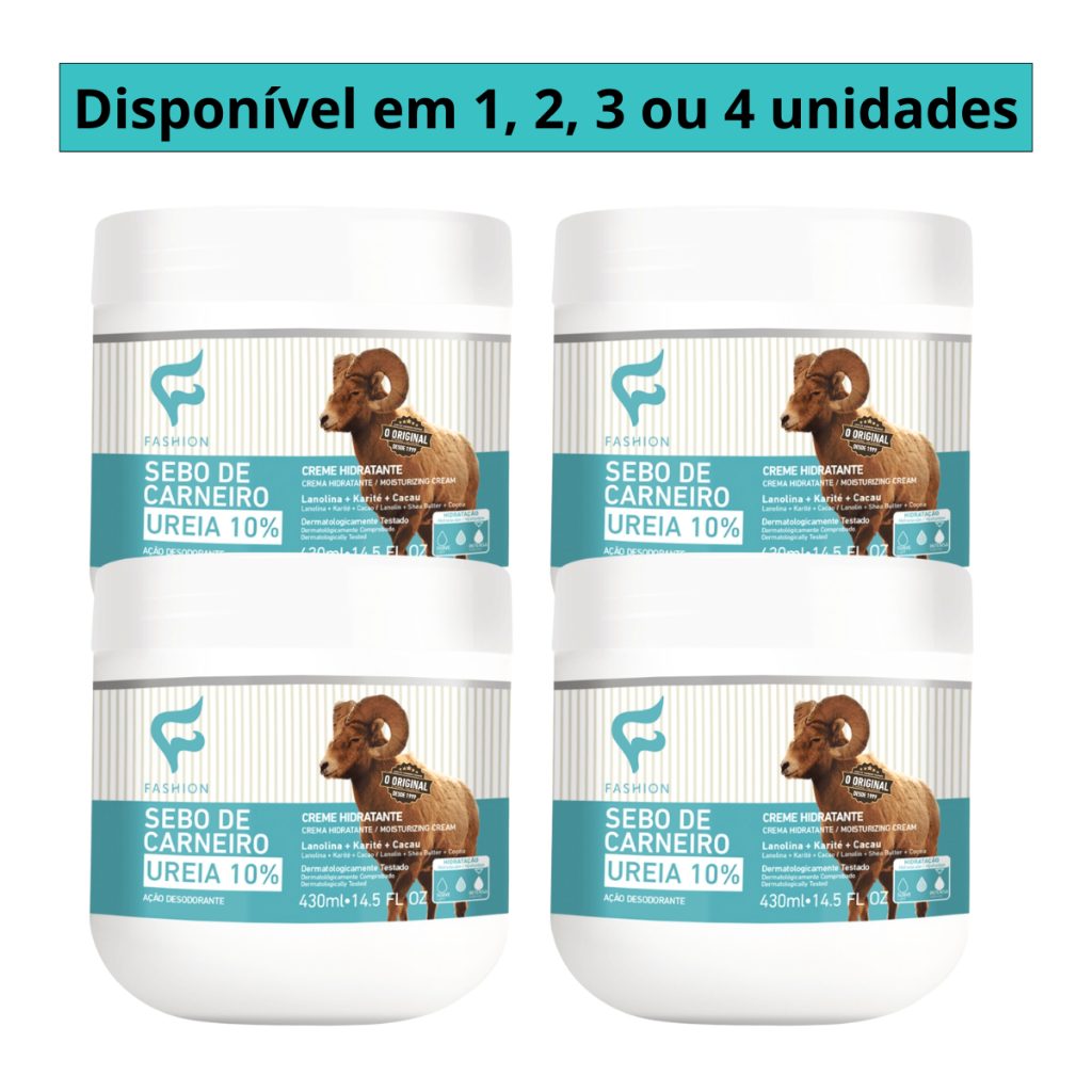 Sebo de Carneiro Ureia 10% Pote 430ml Fashion Cosméticos