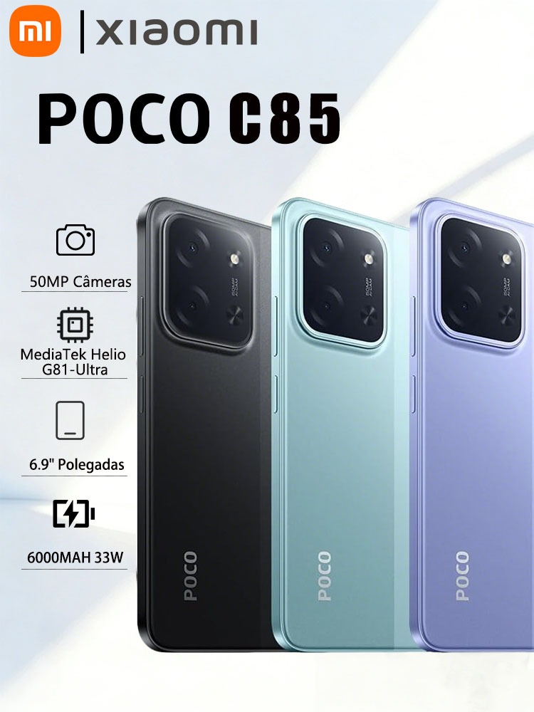Xiaomi POCO C85 4G 8GB/256GB NFC Original Android 15 Tela 6,9