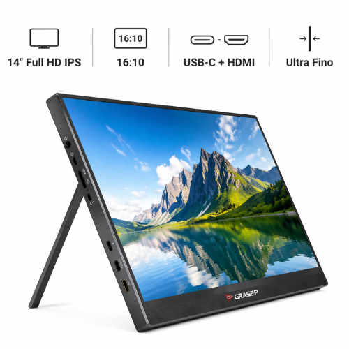 Monitor Portátil 14" IPS Full HD USB-C HDMI Slim Leve para Notebook ...