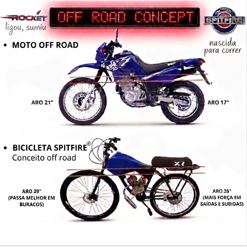 Bicicleta Motorizada 80cc Aro 29 Coroa Banco Xr Spitfire Moskito
