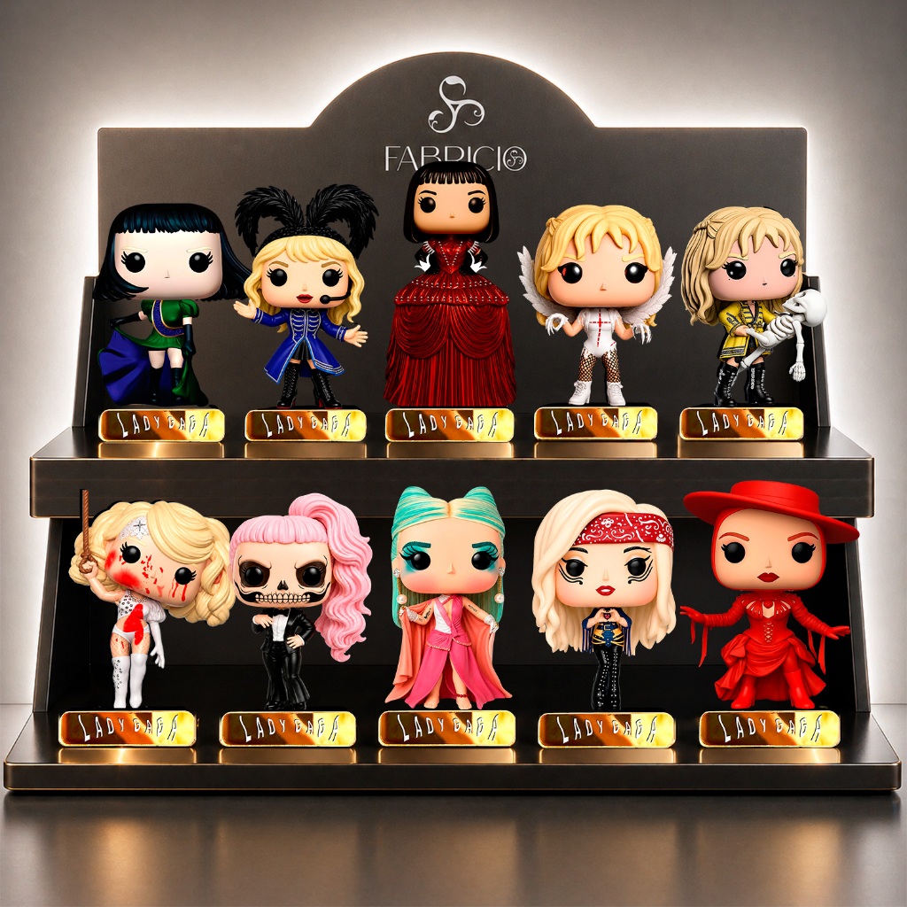 Kits Enfeite de Mesa Decorativo Colecionável Lady Gaga 12 cm Mdf