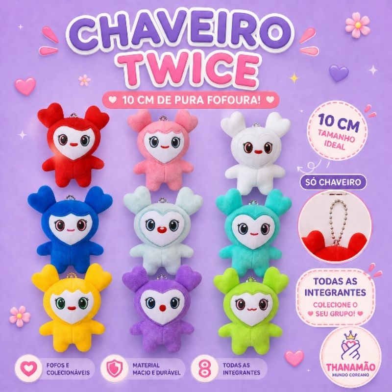 Pelúcia Chaveiro KPOP Premium Twice Lovely momo 10 cm