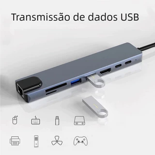 8-in-1 Type-C OTG Hub - Fast Transfer for Computer, HD and SD Card