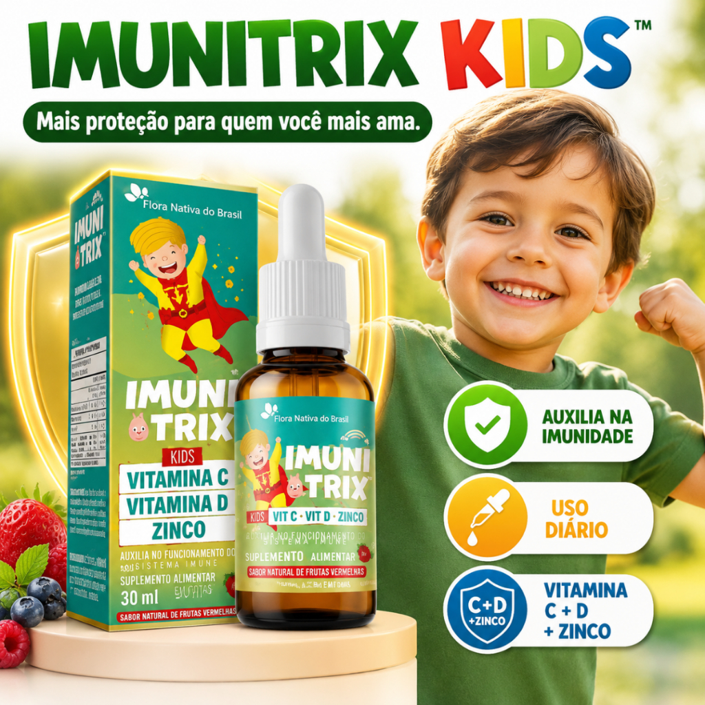 IMUNITRIX KIDS™ Vitamina C + D + Zinco Infantil | Auxilia na Imunidade ...