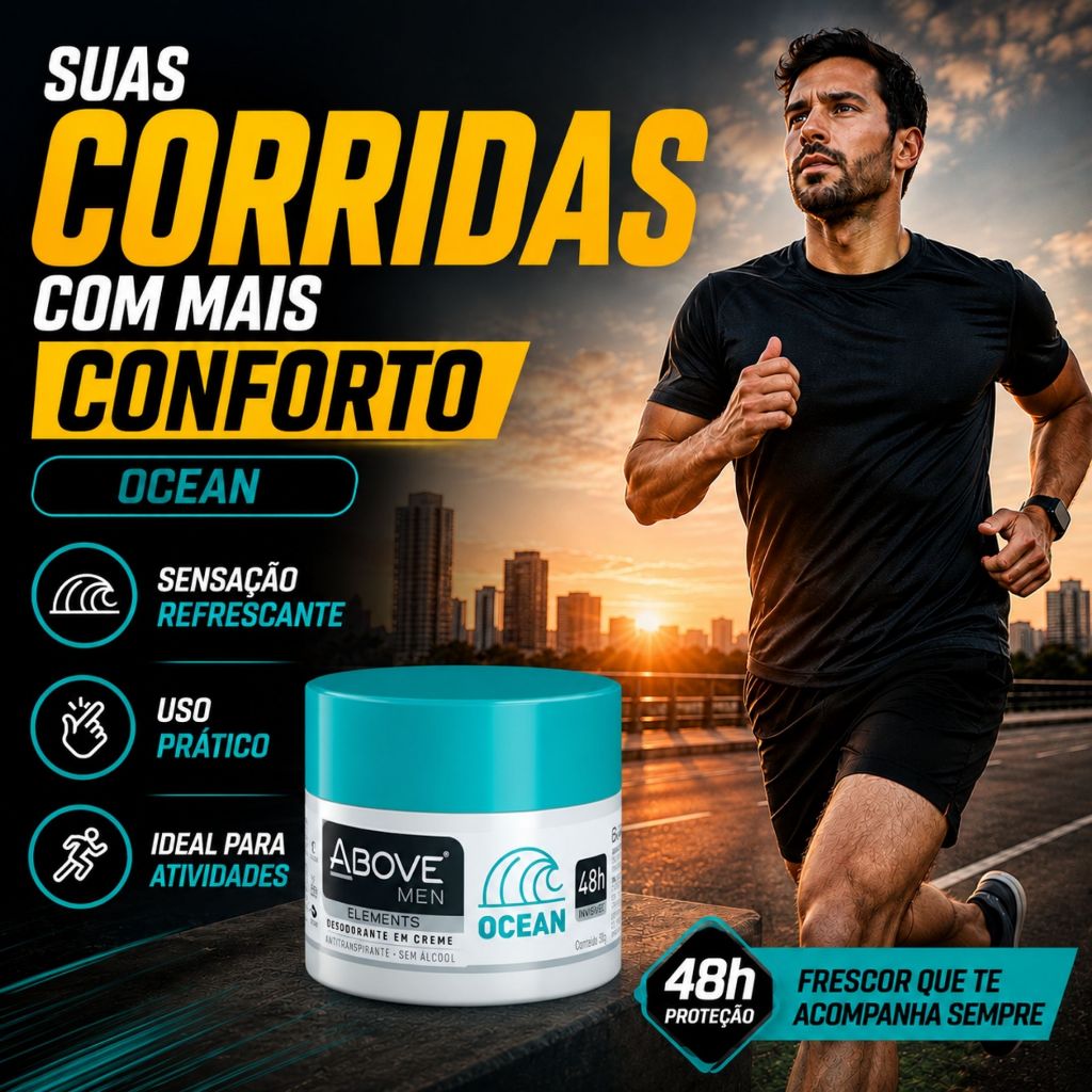 Kit Desodorante Em Creme Antitranspitante Above Men Elements Ocean