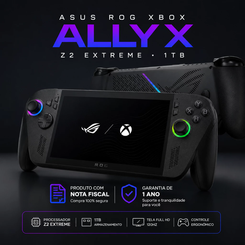 Rog Xbox Ally X Z2 Extreme 1 TB ENVIO IMEDIATO LACRADO COM NF E GARANTIA DE 1 ANO