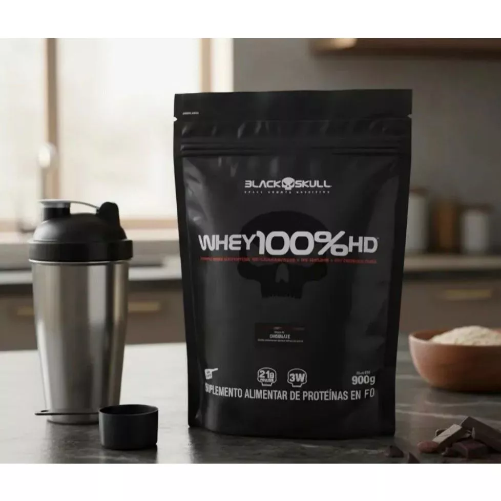 Whey 100% Hd Refil 900g Black Skull