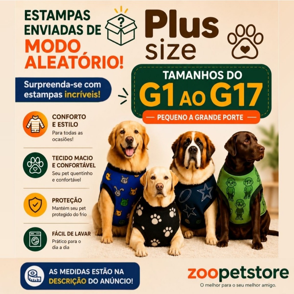 Roupa de Soft Plus Size para Cachorro Grande Porte Lilika | Shopee