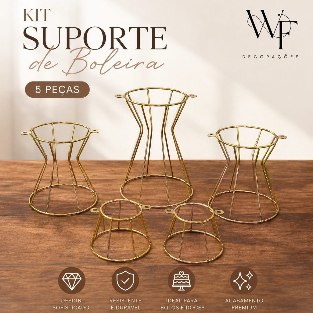 Kit Suporte para Boleira Aramado – Decoração de Festa, Mesa 