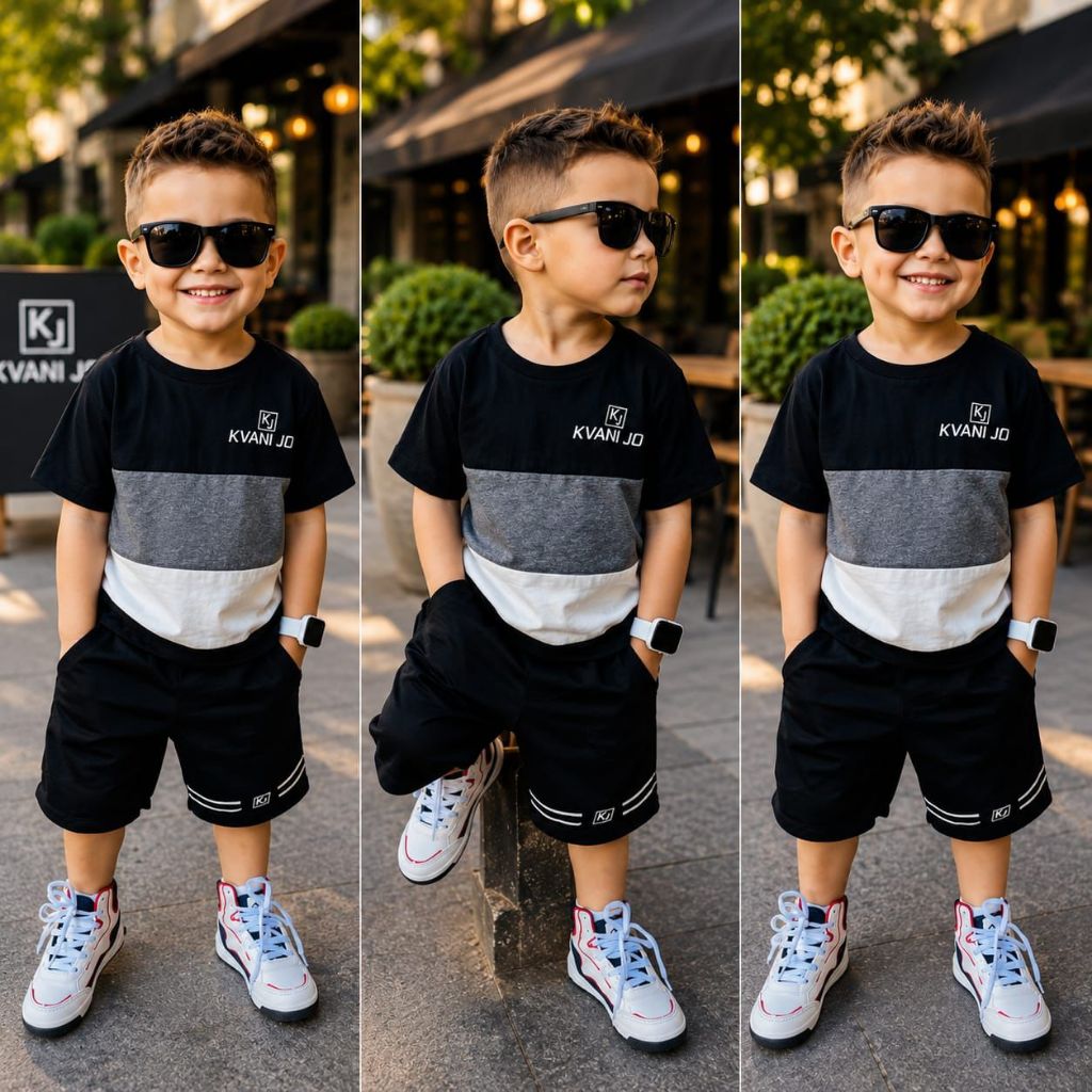 Conjunto Infantil Masculino De Verão – Bermuda + Camiseta Dry-Fit Veste 2 a 12 anos