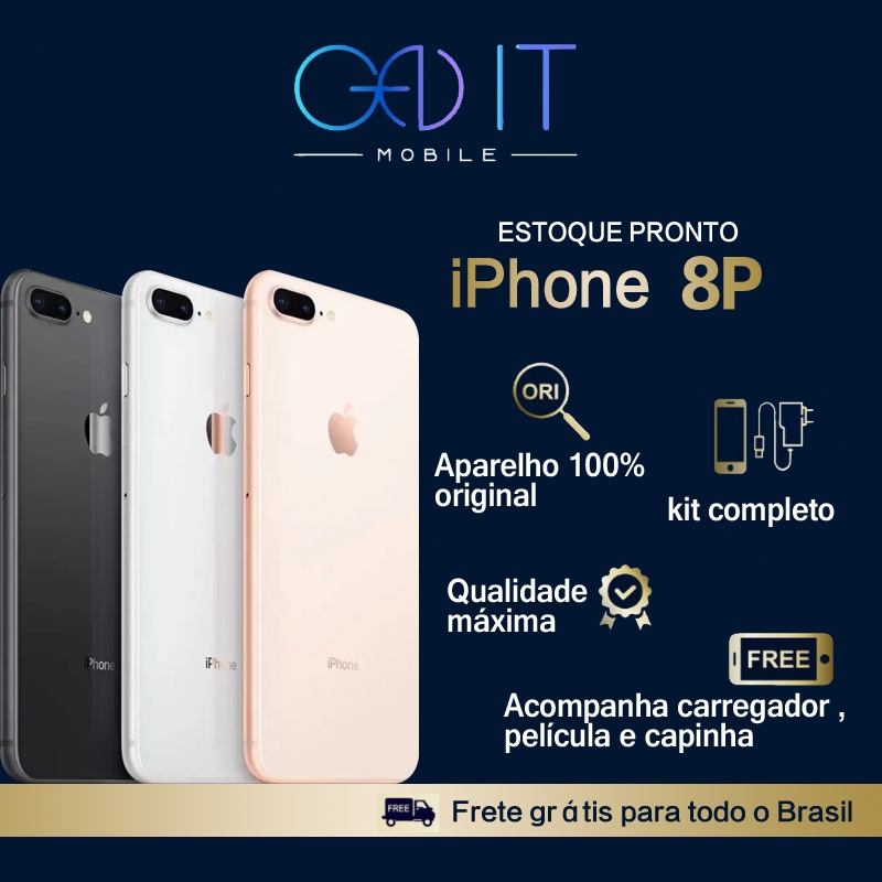 iPhone 8 Plus 64GB 256GB preto vitrine saúde bateria 100% | Shopee