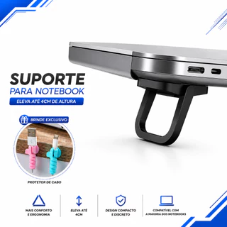 Suporte Para Notebook Laptop Dobrável Elevador De Teclado