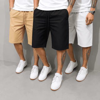 Bermuda Sarja Colorida Premium Masculina Casual Streetwear Moda Verão Confortável Tecido Resistente Alta Qualidade