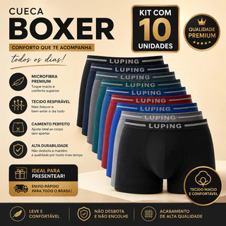 Kit Com 5 Até 10 Cuecas Boxer Masculina Microfibra