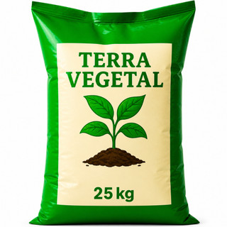 Terra Vegetal 25kg Rico Nutrientes Plantio Jardim Horta Vasos Substrato ...