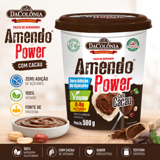 Pasta Integral de Amendoim Com Cacau Amendo Power 500g